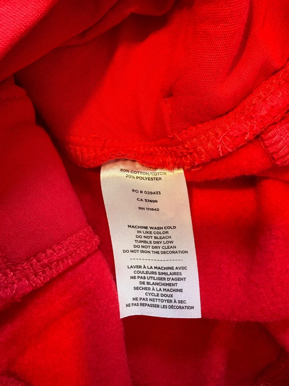 Levelwear Red Premium Fleece Hoodie NWT Size Medium - Picture 5 of 7
